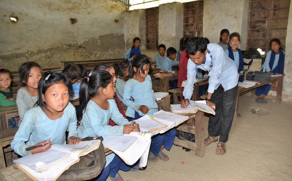 Ecole à Gothara, Népal, 1.4.22