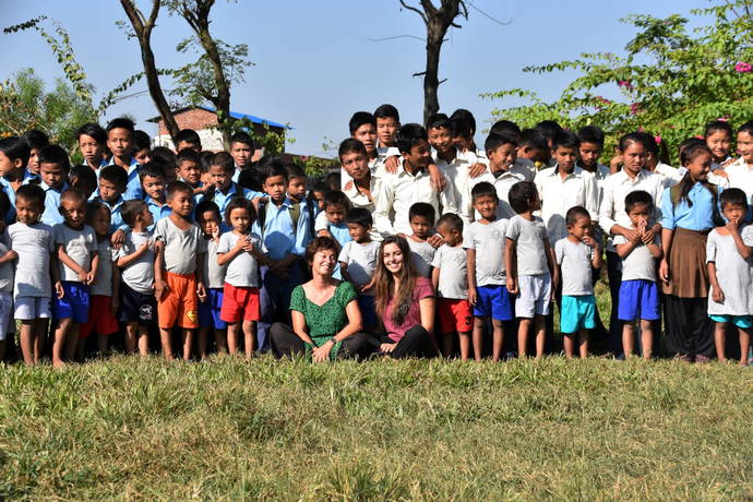 Christine and Cristina Bacchetto at Antyodaya School