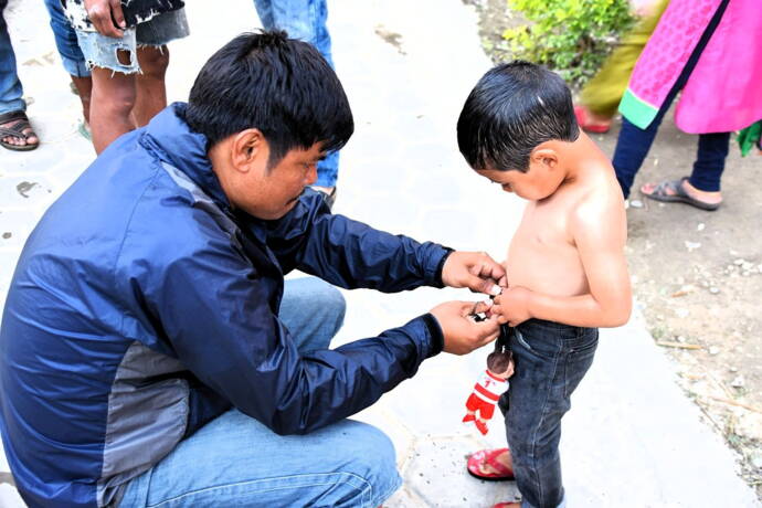 Rambabo and little pupil (Check for Scabies) Rambabo and little pupil (Check for Scabies)
